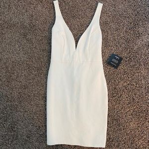 Lulus White Plunge Neckline Dress